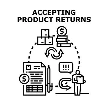 Accepting product returns service concept illustration Stock Illustration