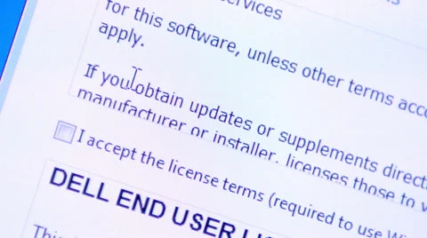 Accepting software license terms Stock Footage 36846999