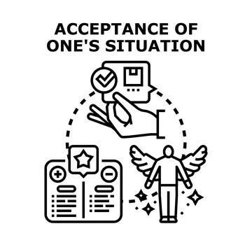 Accepting your situation and finding inner peace Stock Illustration