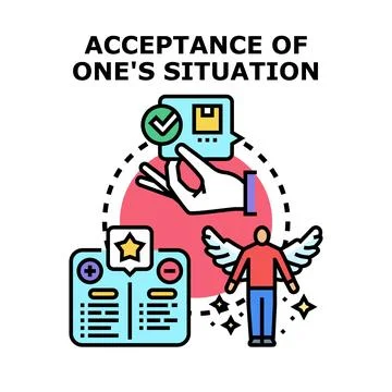 Accepting your situation and finding inner peace Stock Illustration