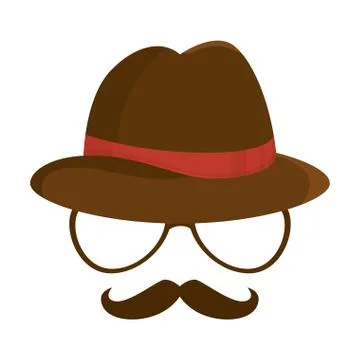 Accesory hipster style face Stock Illustration