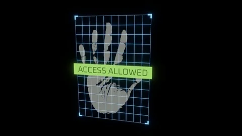 Access allowed. Biometric authentication and security concept. Stock Footage 105447977