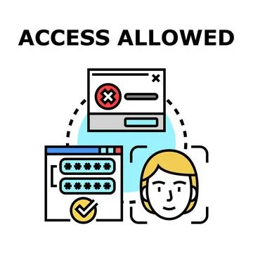 Access allowed user authentication security authorization concept Illustrazione stock