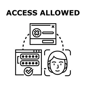 Access allowed user authentication security authorization concept 스톡 일러스트