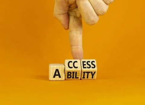 Access and ability symbol. Concept words Access and Ability on wooden cubes.  Stock-Fotos