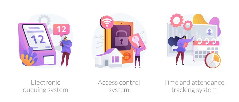 Access and recording technologies vector concept metaphors. Illustrazione stock