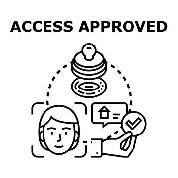 Access approved biometric identification security system vector イラスト素材