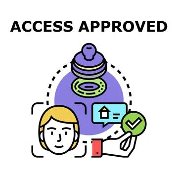 Access approved biometric identification security system vector Stock Illustration