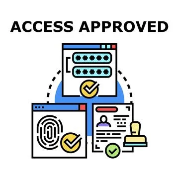 Access approved concept presenting multiple authentication methods Stock Illustration