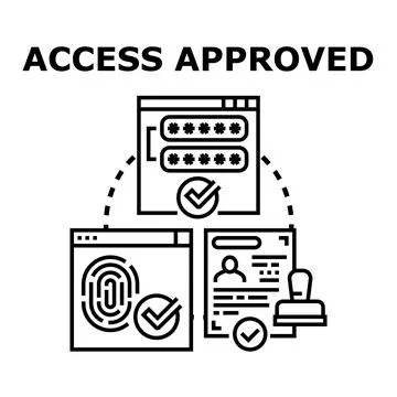 Access approved concept presenting multiple authentication methods Stock Illustration