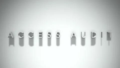 Access audit 3D title animation white text on a white background Stock Footage 299748670