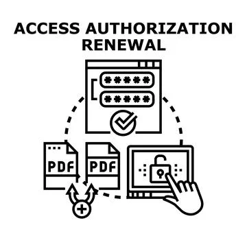 Access authorization renewal process for account security Illustrazione stock