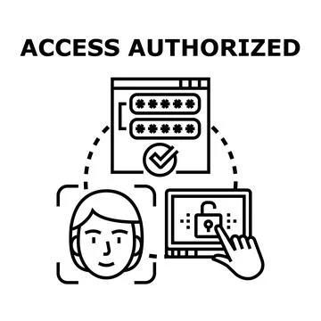 Access authorized biometric security system concept Stock Illustration