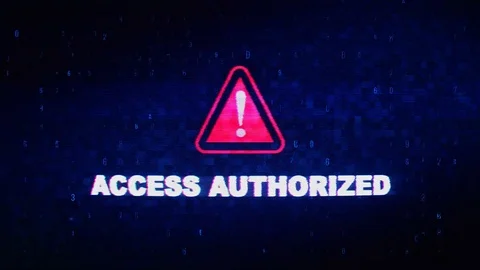 Access Authorized Text Digital Noise Twitch Glitch Distortion Effect Error Stock Footage 106692106