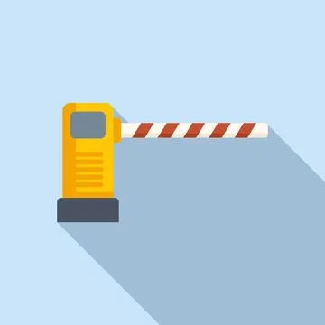 Access barrier icon flat vector. Automatic gate Stock Illustration