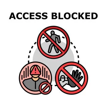 Access blocked concept vector icon illustration Stock Illustration