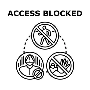 Access blocked concept vector icon illustration Stock Illustration