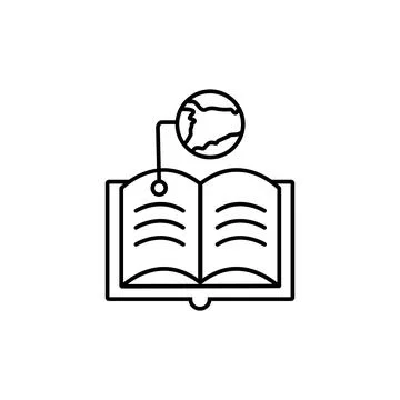 Access book flexible globe icon. Simple line, outline vector of e-learning Stock Illustration