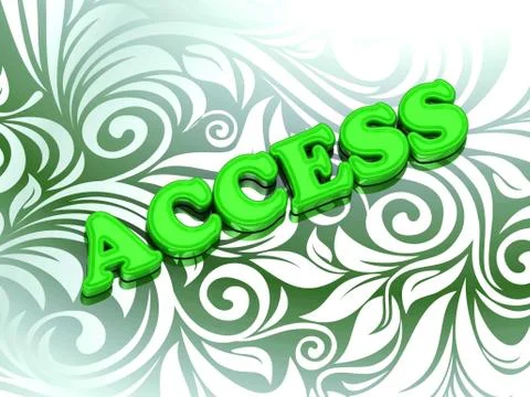 ACCESS  bright color letters on nice green ornament background Stock Illustration