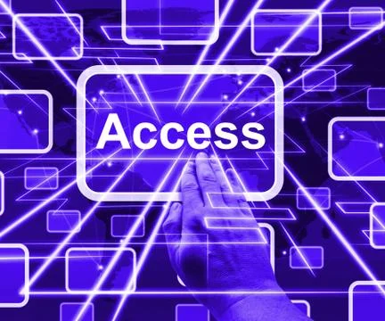 Access Button Over Map Showing Permission 3d Rendering Stock Illustration