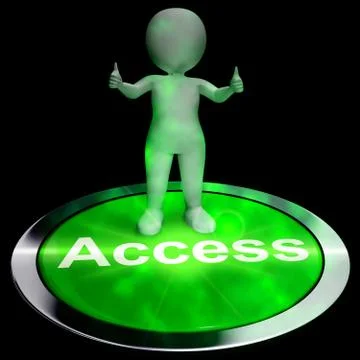 Access Button Shows Permissions Login 3d Rendering Stock Illustration