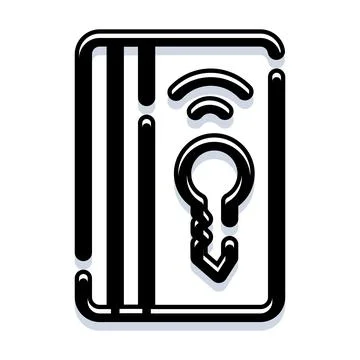Access card and key icon for secure entry Stock Illustration