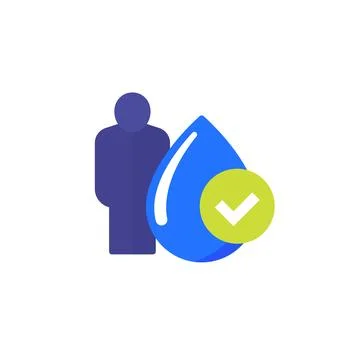 Access to clean water icon, flat design Stock Illustration