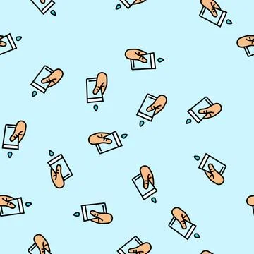 Access clean water vector seamless pattern Illustrazione stock