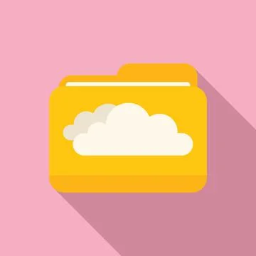 Access cloud folder icon flat vector. Data crm Stock Illustration