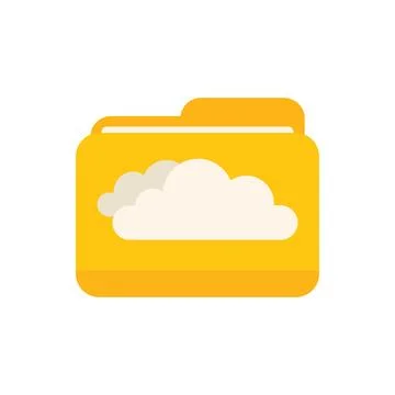 Access cloud folder icon flat vector. Data crm 스톡 일러스트