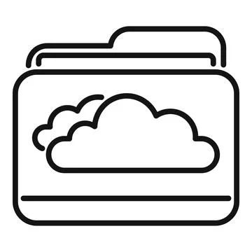 Access cloud folder icon outline vector. Data crm Stock Illustration