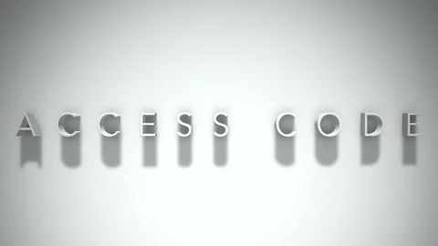 Access code 3D title animation with shadows on a white background Stock Footage 297515415