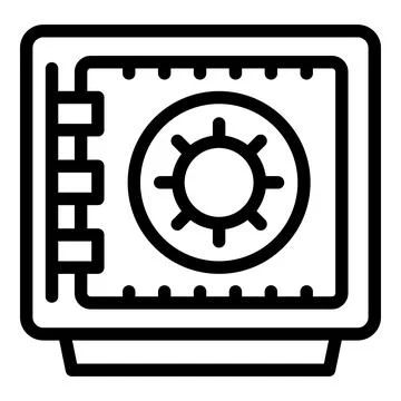 Access code money icon outline vector. Balance protect Stock Illustration
