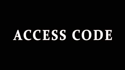 Access code text appearing on black background with cinematic motion and se.. Stock Footage 344036191