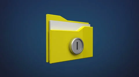 Access Computer file security animation 2, use key opened folder. Stock Footage 59190328