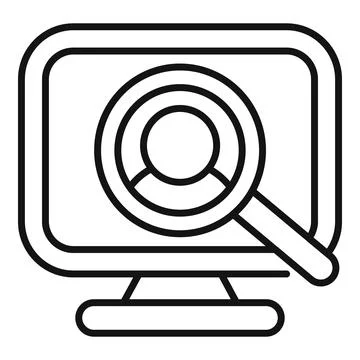 Access computer person icon outline vector. Scan check data Stock Illustration