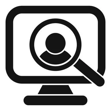 Access computer person icon simple vector. Scan check data Stock Illustration