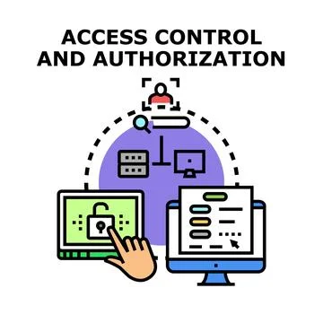 Access control and authorization concept protecting digital data イラスト素材