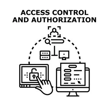 Access control and authorization concept protecting digital data Stock Illustration