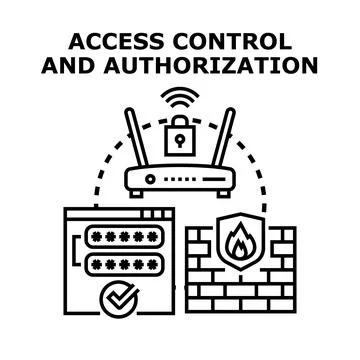 Access control and authorization for network security Stock Illustration