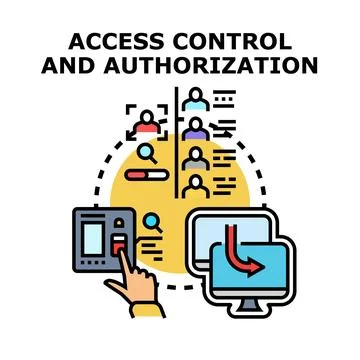 Access control and authorization system providing secure data entry Stock Illustration
