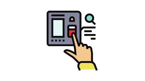 Access control biometric color icon animation Stock Footage 326109969