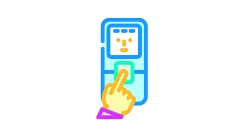 Access control biometric color icon animation Stock Footage 327261153