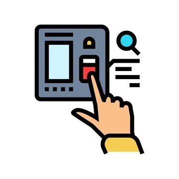 Access control biometric color icon vector illustration Illustrazione stock