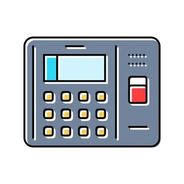 Access control biometric color icon vector illustration Illustrazione stock