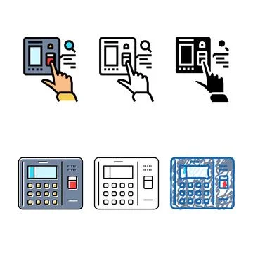 Access control biometric color multipack icon vector Stock-Illustration