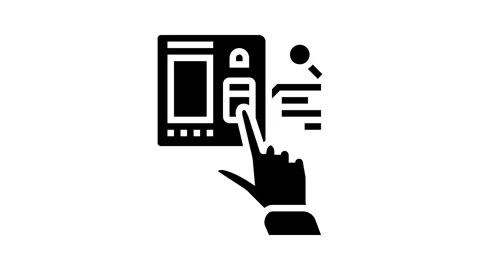 Access control biometric glyph icon animation Stock Footage 326147124