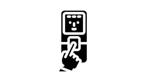 Access control biometric glyph icon animation Stock Footage 326737486