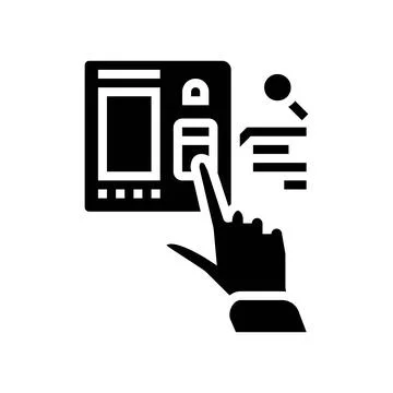 Access control biometric glyph icon vector illustration Illustrazione stock