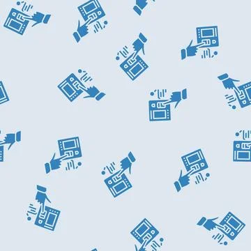 Access control biometric glyph seamless pattern Illustrazione stock